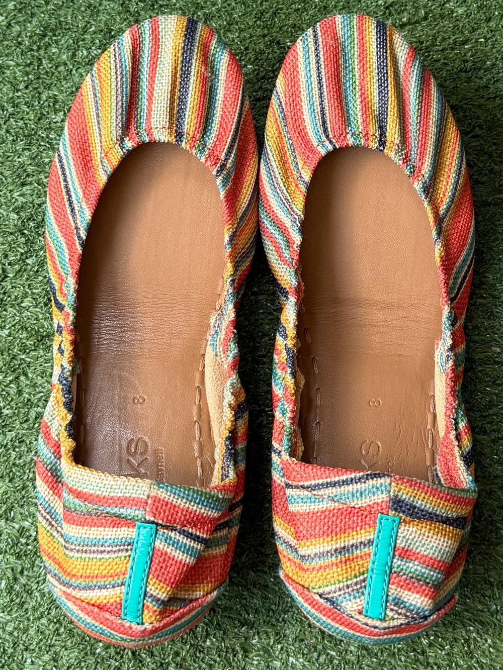 Tieks By Gabrieli Sunset Stripe Vegan Vibrant Multicolor Women’s Ballet Flats